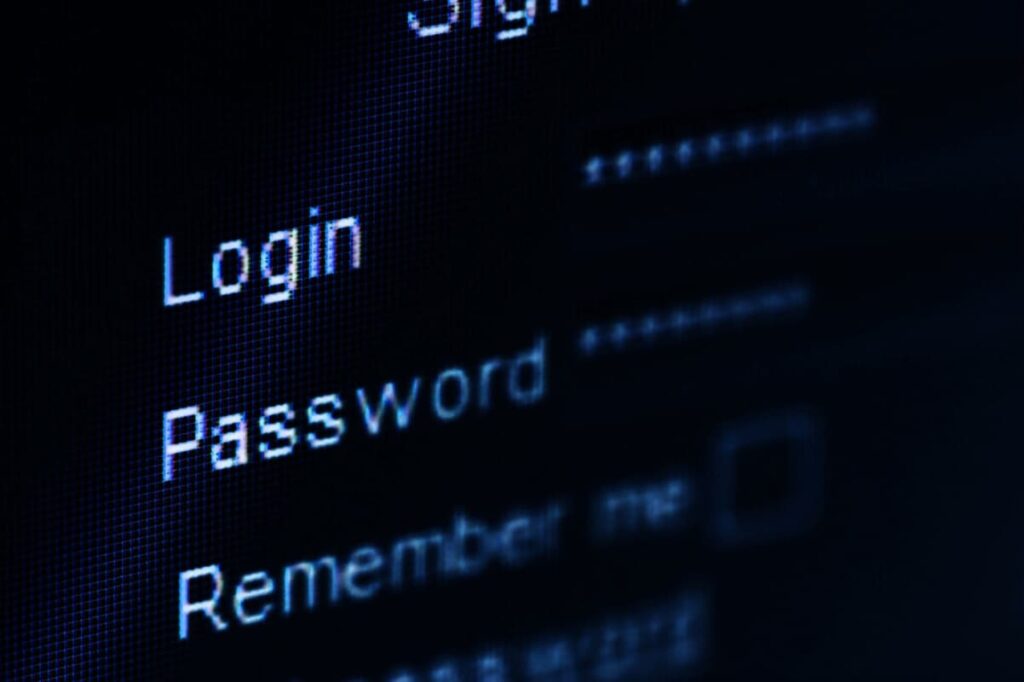 An image displaying a close-up of a web input for a login and password