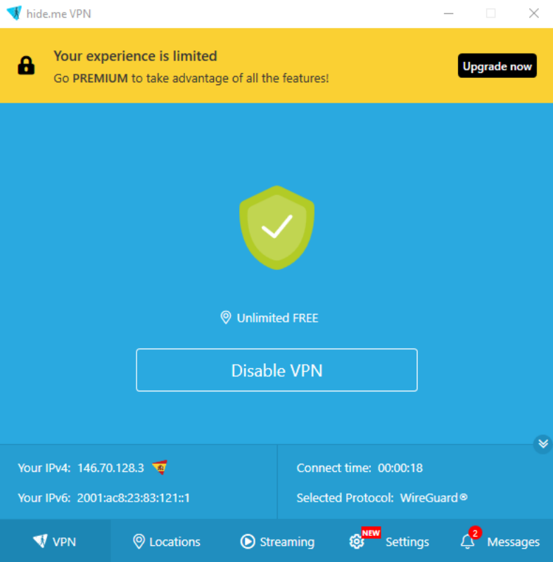 Connecting with Hide.me VPN