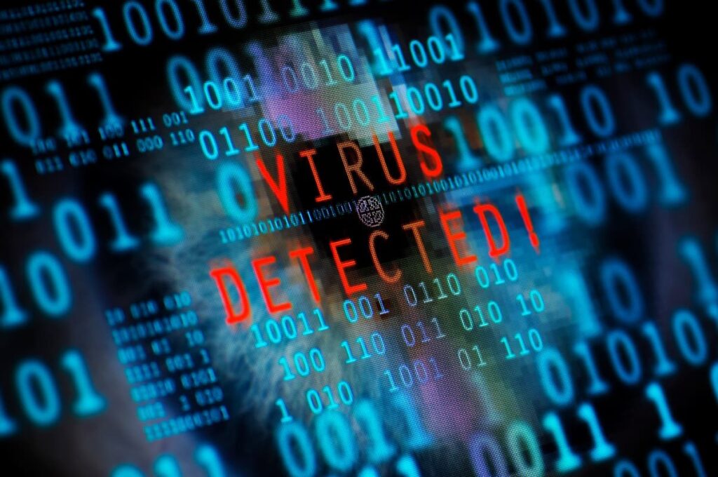 A graphic of virus detected