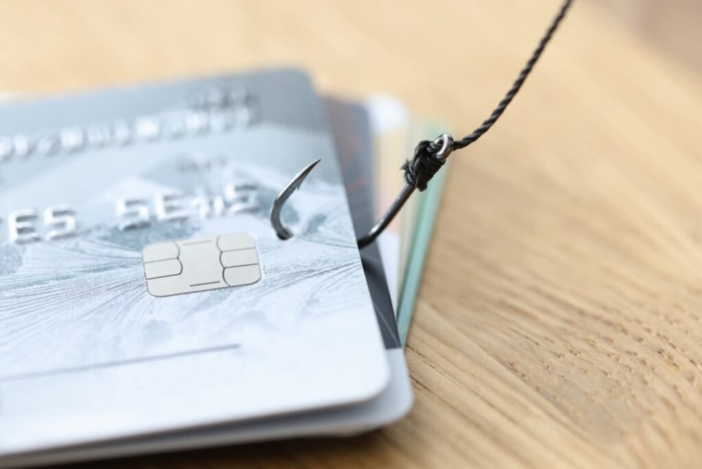 Concept of phishing credit card scam cyber attack