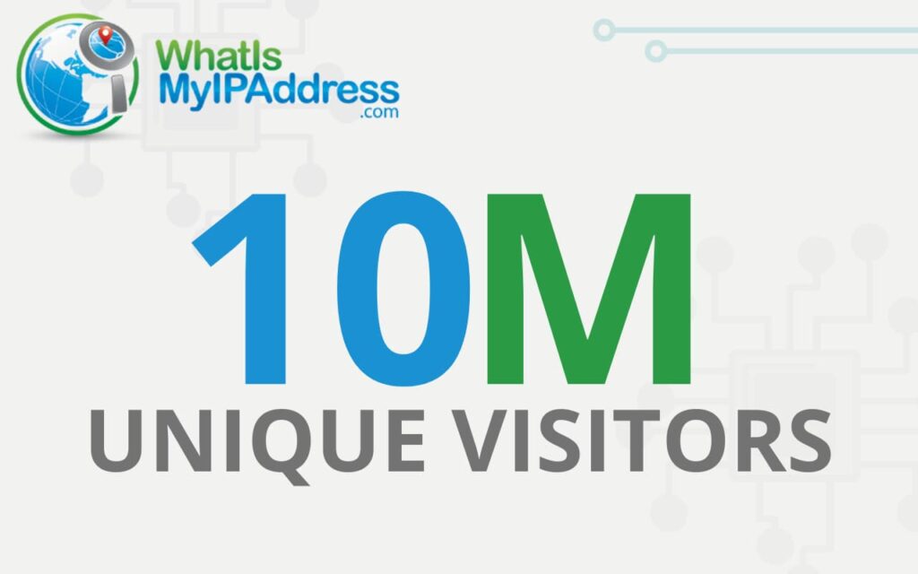 WhatIsMyIPAddress.com is celebrating 10 million unique visitors!