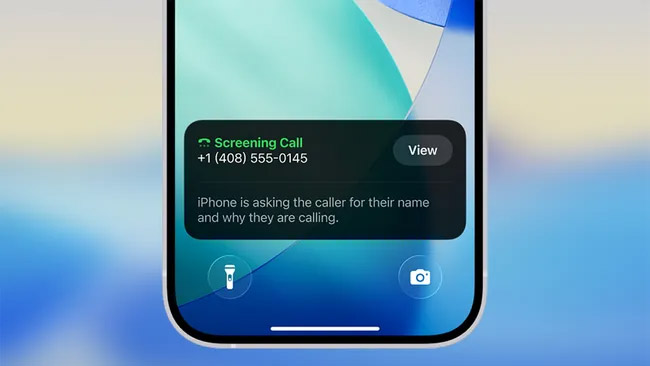 iPhone call screeing