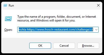 By putting the string of text into the Run dialog, the fake Cloudflare verification tricks you into installing malware yourself.