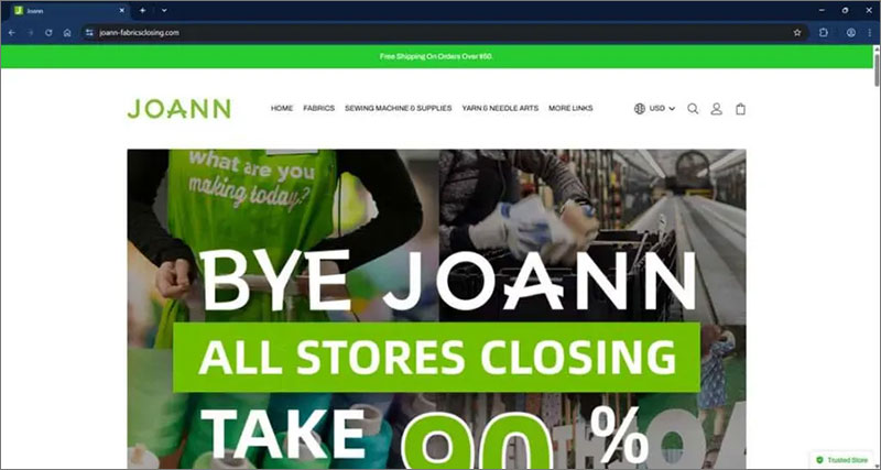 Fake Joann Fabrics AI Fake Website