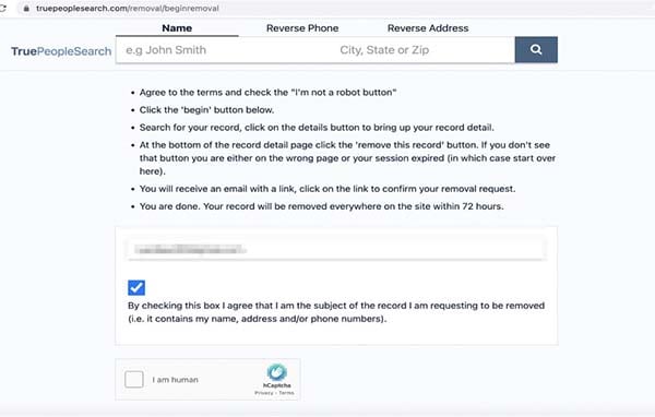 How to Remove Records from TruePeopleSearch